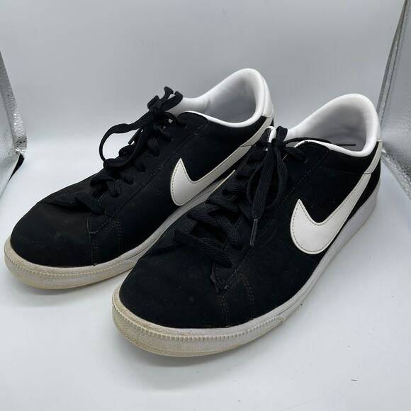 Nike Shoes Mens Classic Tennis Sneaker 312495-011 Black Leather Lace Up Size 9.5 - Picture 4 of 9